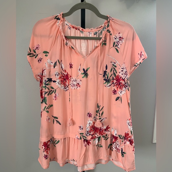 St. John's Bay Coral Floral Blouse - Picture 3 of 16